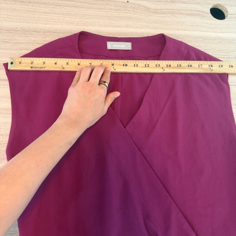 Everlane Japanese GoWeave Wrap Dress 10 Magenta Minimalist Office Tailored - Picture 6 of 8